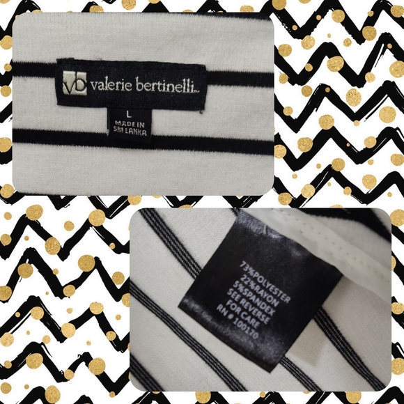 🖤Valerie Bertinelli Black & White Striped Button Up Blazer, Size Large - Picture 5 of 5